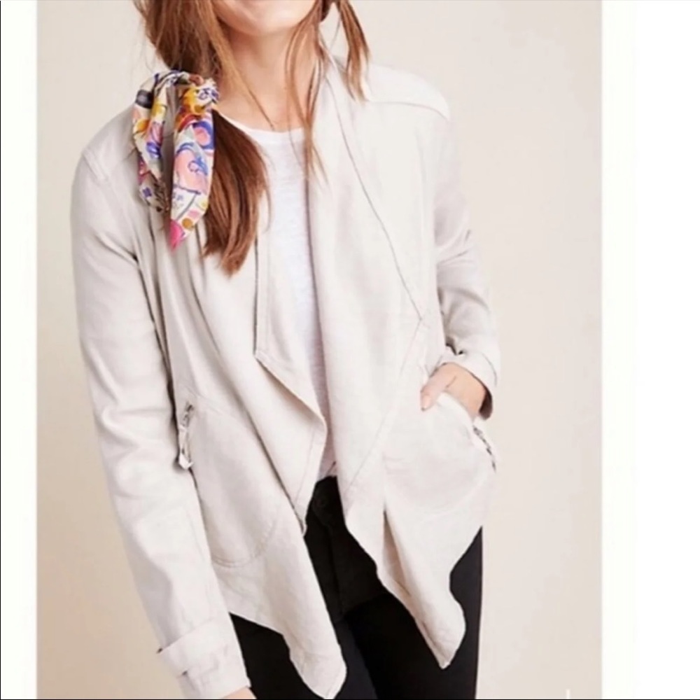 A By Anthropologie Gulliver Draped Open Jacket